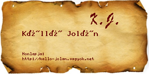 Kálló Jolán névjegykártya